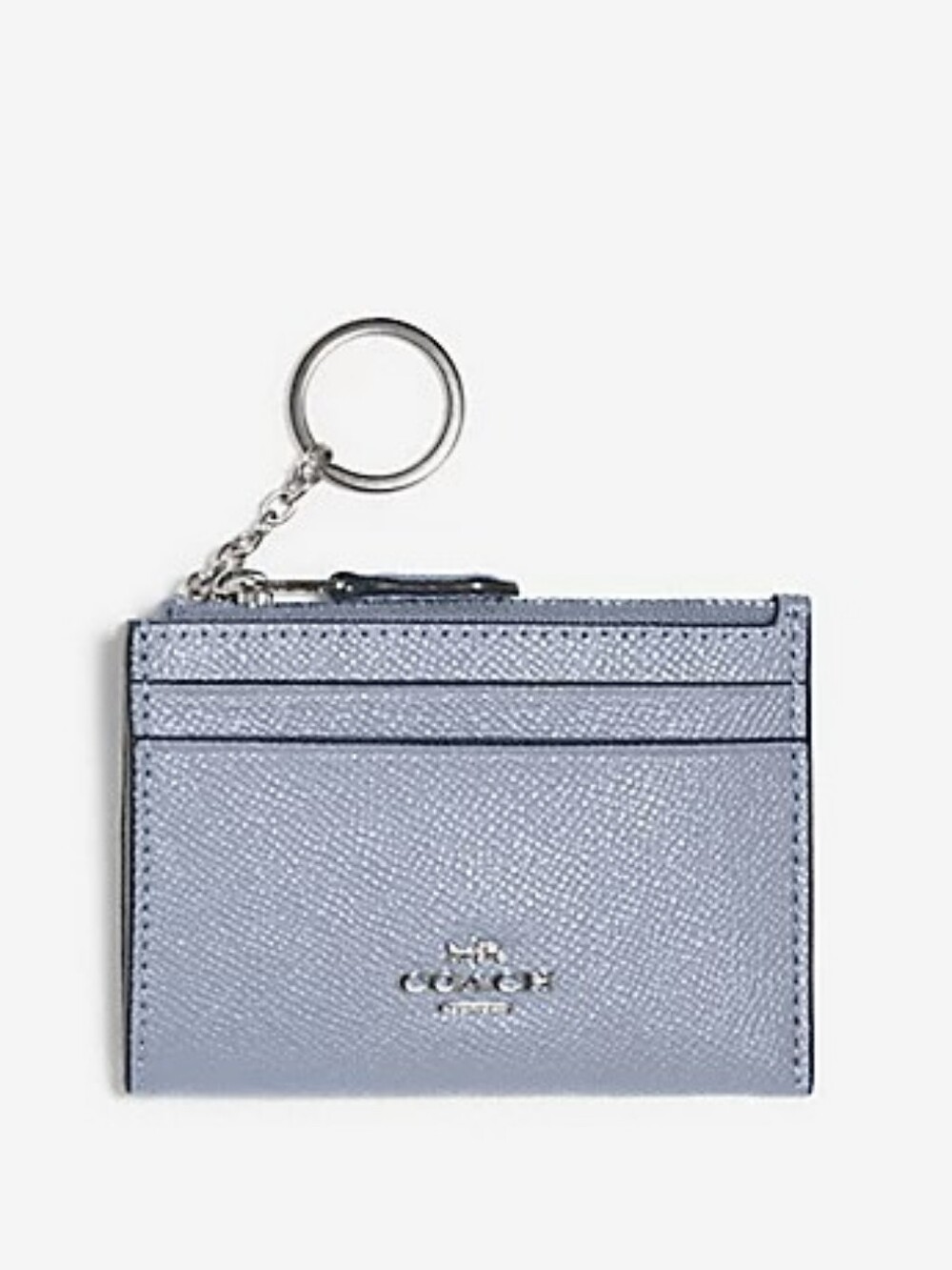 🆕 NWT Coach Twilight Blue Skinny Mini ID Credit Card Case Keychain Wallet